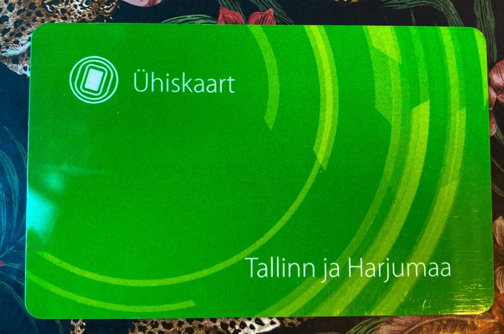 Green public transport card from Tallinn